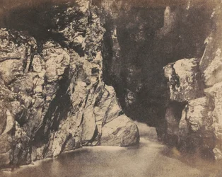Oevers van een poel, de Rumbling Bridge bij Dunkeld,c. 1853 (foto)