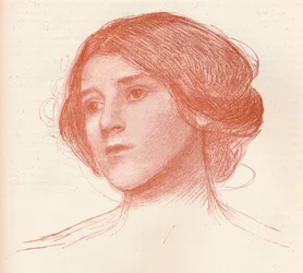 Uit een studie in sanguine, c1899