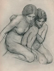 Studie voor De Nimfen Vinden het Hoofd van Orpheus, c1899