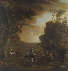 Macbeth en Banquo ontmoeten de drie heksen, 1759