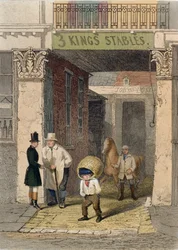 Restanten van Clarendon House, Three Kings Livery Stables, Piccadilly, uit 