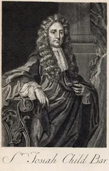 Portret van Sir Joseph Child (1630-99), gegraveerd door Michiel van der Gucht (1660-1725)