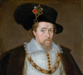Jacobus VI en I, 1566 - 1625, koning van Schotland 1567 - 1625, koning van Engeland en Ierland 1603 - 1625