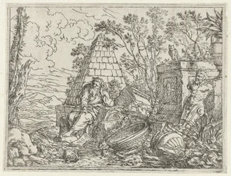 Democritus mediterend