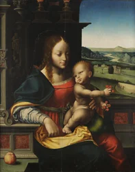 Madonna met kind en fruit
