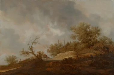 Landschap aan de rand van een dorp