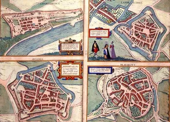 Kaarten van Charlemont, Landrechies, Avesnes en Beaumont, uit 
