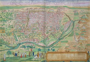 Kaart van Caïro, uit Civitates Orbis Terrarum van Georg Braun (1541-1622) en Frans Hogenberg (1535-90), ca. 1572