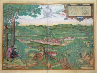 Kaart van Linz, uit 