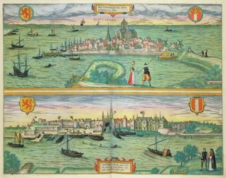 Kaart van Rotterdam en Gouda, uit 