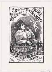 Profiel van een vrouw zittend in een stoel met haar hoofd achterover en een bloem vasthoudend, ca. 1890