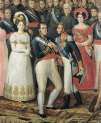 De barkage van Ferdinand VII in Puerto de Santa Maria, in 1823