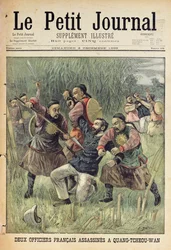 Twee Franse officieren vermoord in Quang-Tcheou-Wan door de Chinezen, titelpagina uit 