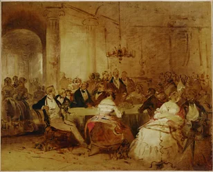 Societyscène. Elegante Weense society in Schuberts ...