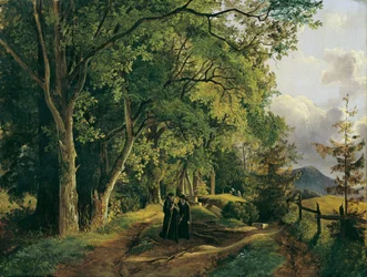 Weg naar de Mariahilfberg bij Gutenstein