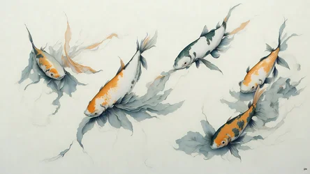 inkt schilderij: Koi-karper 01