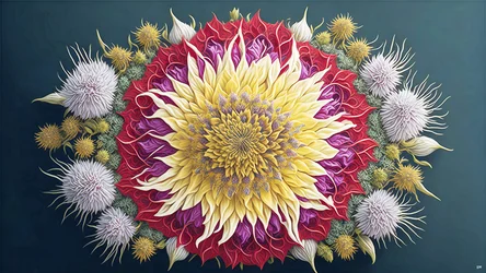 mandala: Distel met bloesem elementen_01