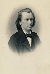 Portret van de componist Johannes Brahms 1833-1897, ca. 1863