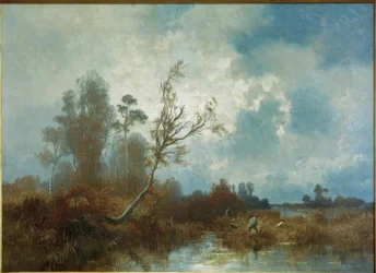 Herfstdag in Dachauer Moos met Jagers en Honden