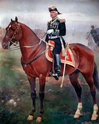 Ruiterportret van Porfirio Díaz (1828-1915), revolutionair en Mexicaans president, Mexico-Stad, Nationaal Museum voor Geschiedenis, Kasteel Chapultepec