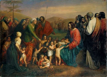 Laat de kinderen tot mij komen (schilderij op doek)