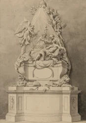 Monument van generaal-majoor Wolfe, North Area, Westminster Abbey (inkt en gewassen op papier)