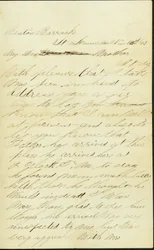 Brief ondertekend Joseph A. Fardell, Benton Barracks, St. Louis, Mo., aan Moeder, 12 november 1863