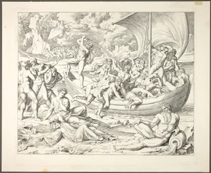 Charons Schors met Zielen die de Styx oversteken, plaat twee uit Darstellungen aus Dante