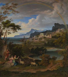 Heroïsch Landschap met Regenboog
