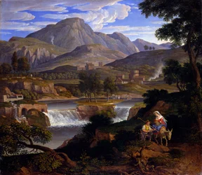 Landschap met bijbelse figuren