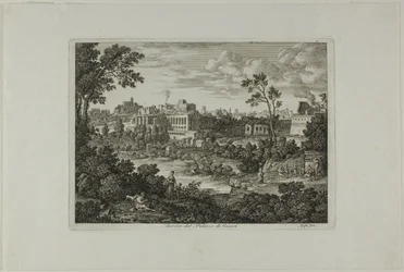 Ruïnes van het paleis van de Caesars, plaat 18 uit Die Römische Ansichten