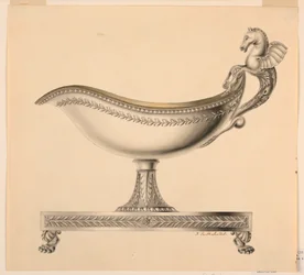 Tekening, Elevatie van een sausboot, 1790-1825
