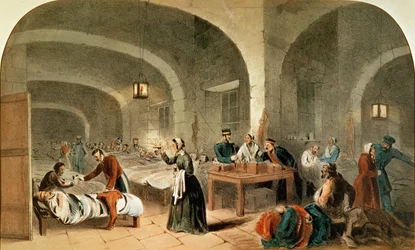 Schets van een zaal in het ziekenhuis van Scutari, c.1856