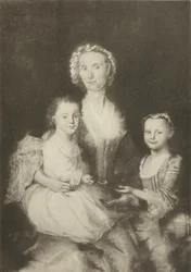 Anne Butterfield Tucker en haar kinderen, Elizabeth en Nathaniel