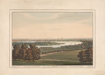 Battersea, Chelsea en Londen vanaf de villa van Mr. Rucker