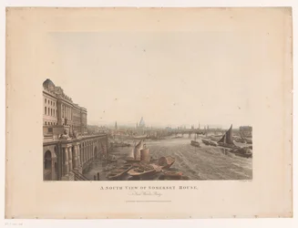 Gezicht op Somerset House en de Theems vanuit het zuiden