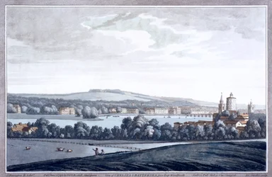 De rivier de Theems bij Battersea, Londen