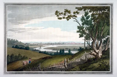 Uitzicht op Abingdon vanuit Nuneham Park, Berkshire