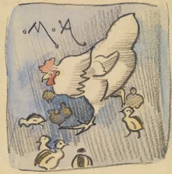 Witte Hen en Kuikens, ca. 1901