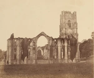 Fountains Abbey. De kapel van de Negen Altaren, Exterieur, 1850s
