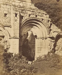 Rievaulx Abbey. Deur van de Refter, 1850s