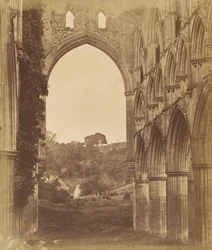Rievaulx Abbey. Interieur van het Koor