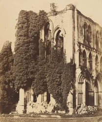 Rivaulx Abbey. Algemeen uitzicht vanuit het zuiden, 1850s