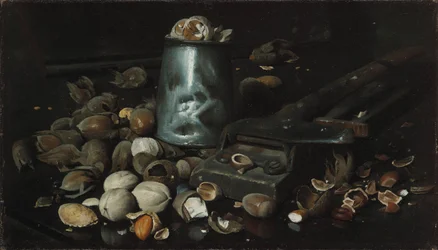 Stilleven met blik en noten, c.1886