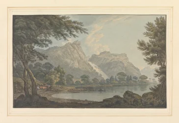 Lodore Rotsen -- waterval & huisje - afstand