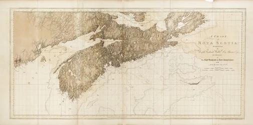 Een kaart van Nova Scotia