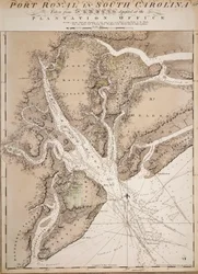 Kaart van Port Royal in South Carolina, Verenigde Staten van Amerika