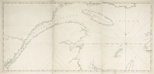 Kaart van de Golf en Rivier van St. Lawrence, c.1778