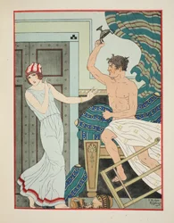 Cholerische woede, illustratie uit De werken van Hippocrates, 1934