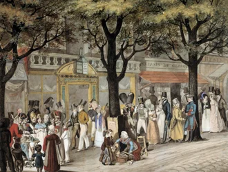 Wandeling op een boulevard in Parijs in 1819
